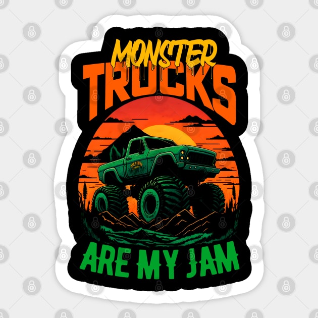 Monster Truck are my Jam Funny Sticker by T-shirt US